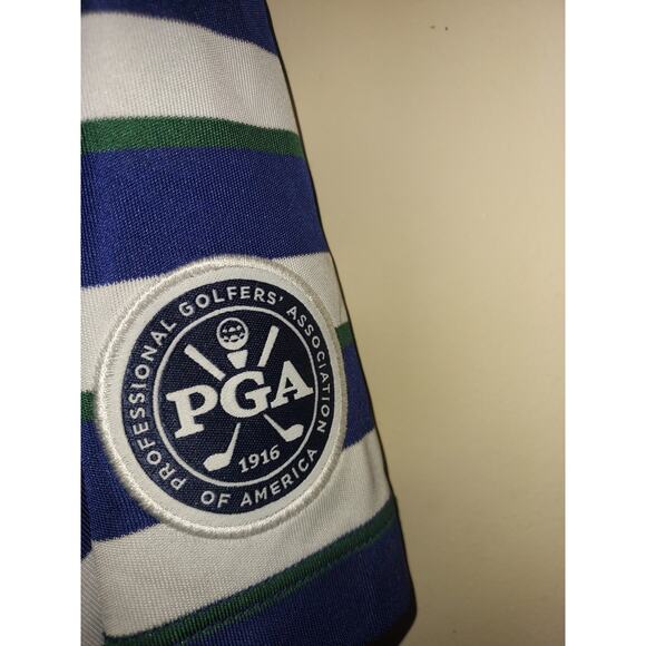 Polo Golf Ralph Lauren Shirt Mens XL Short Sleeve PGA Kiawah Blue White Striped - Picture 6 of 8